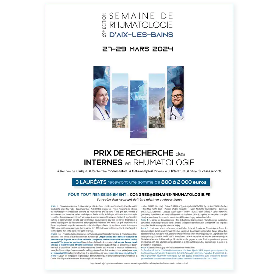 Semaine de Rhumatologie d'Aix-les-Bains - Affiche (Création graphique / Réalisation)