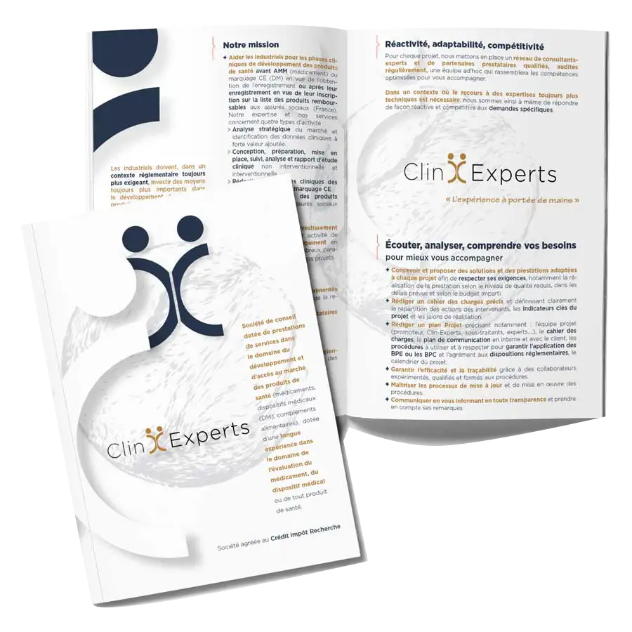 CRO Clin-Experts - Brochure (Création graphique / Réalisation)