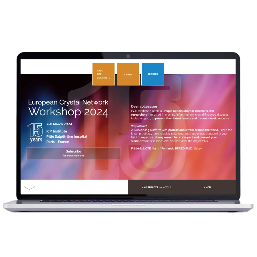 European Crystal Network Workshop - Site + Back-office (création graphique et développement)