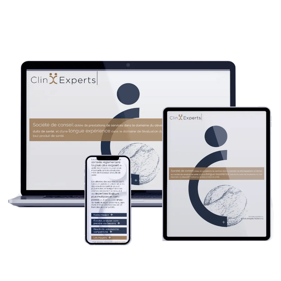 CRO Clin-Experts - Site (création graphique et développement)